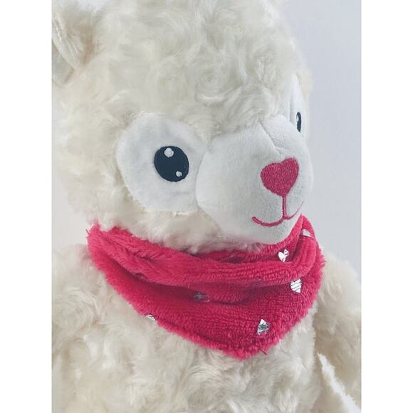 Midwood Brands Pink Llama Alpaca Plush Toy Scarf Bandana Hearts White Shimmer 15 - Picture 3 of 10